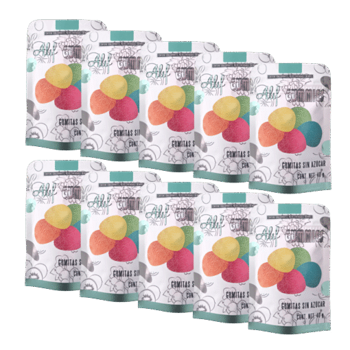 GUMMIES, Gomitas sin azucar, 10 sobres con 40gr c/u
